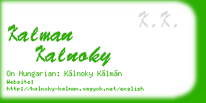 kalman kalnoky business card